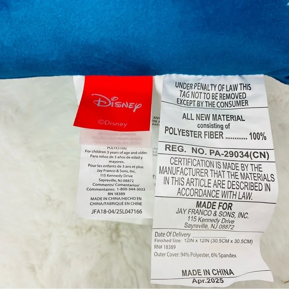 NWOT Disney Stitch Christmas Holiday small blue Pillow
